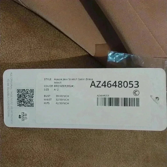 AZAZIE JESS Stretch Satin Maxi Dress Floor Length English Rose Size A12 - Picture 3 of 10